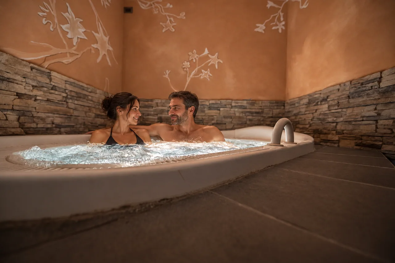 T’Ami Mountain Spa with an AI-created couple