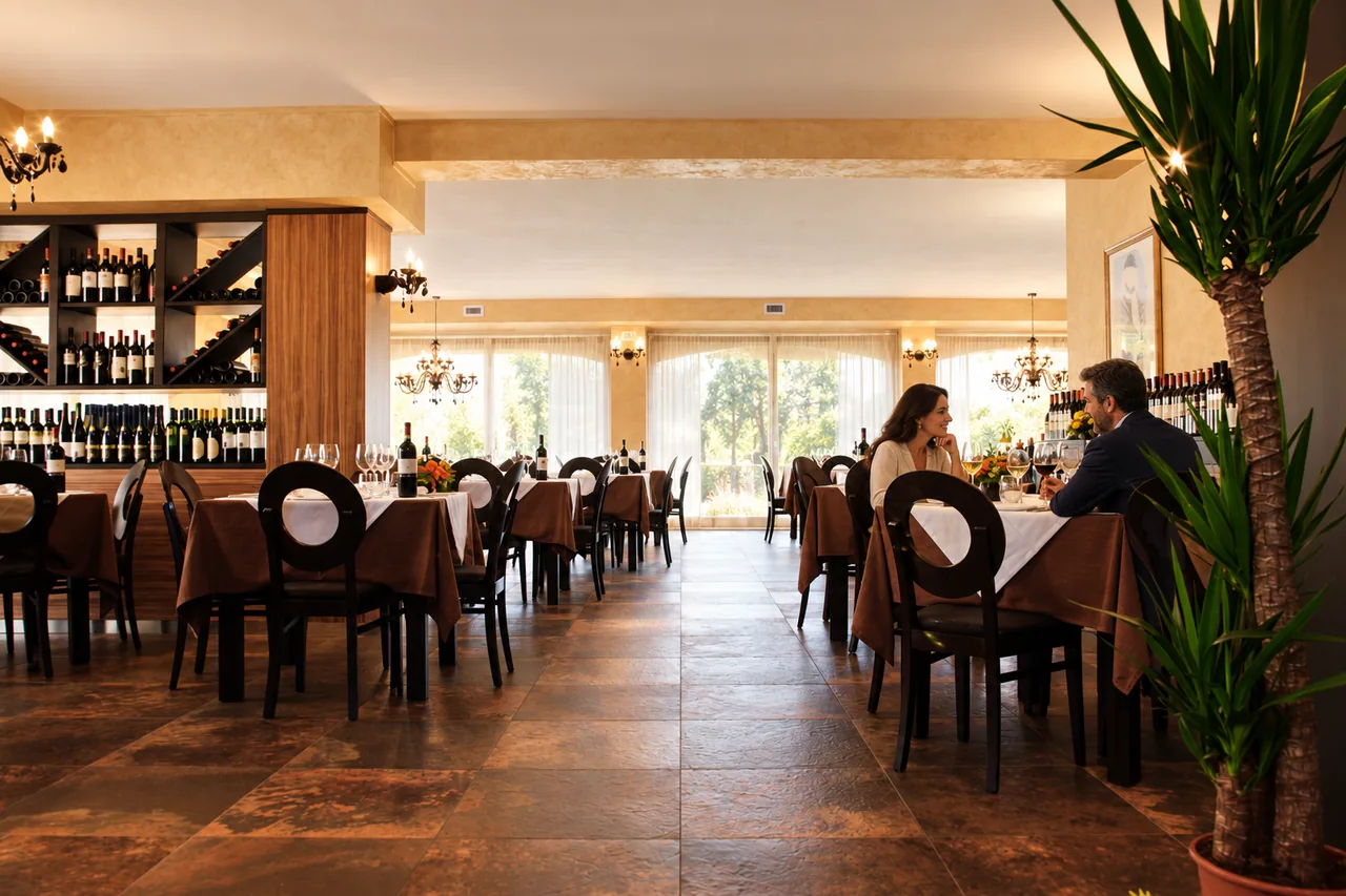 T’Ami restaurant with two AI-created guests